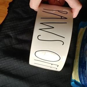 Rae Dunn Paws off dog bowl